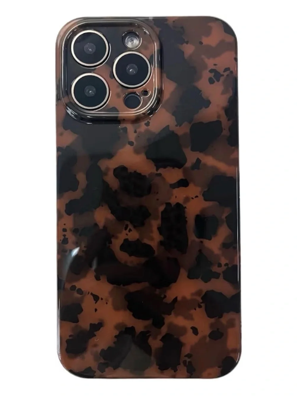 Tortoiseshell Pattern iPhone 16 pro max Case - Brown/Black
